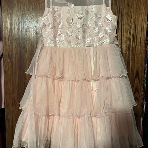 Jona Michelle Pink Tiered Floral Dress